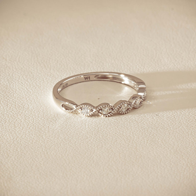 14ct White Gold Diamond Rapunzel Band - Ring - Walker & Hall
