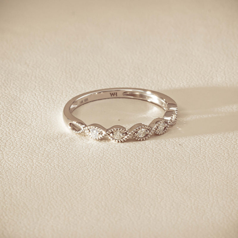 14ct White Gold Diamond Rapunzel Band - Ring - Walker & Hall