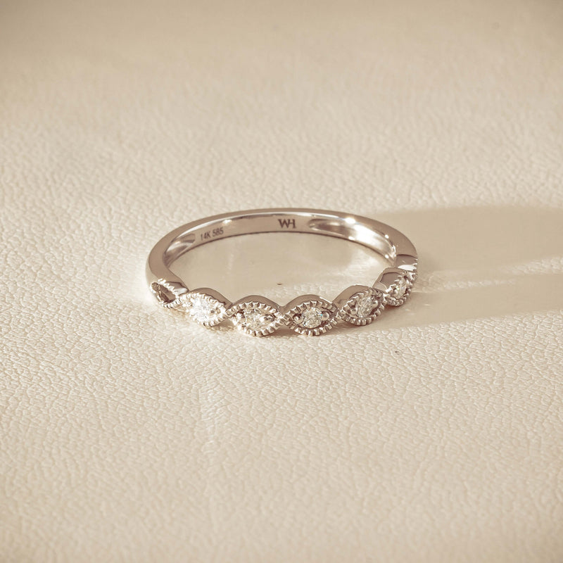 14ct White Gold Diamond Rapunzel Band - Ring - Walker & Hall