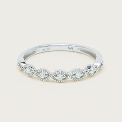 14ct White Gold Diamond Rapunzel Band - Ring - Walker & Hall