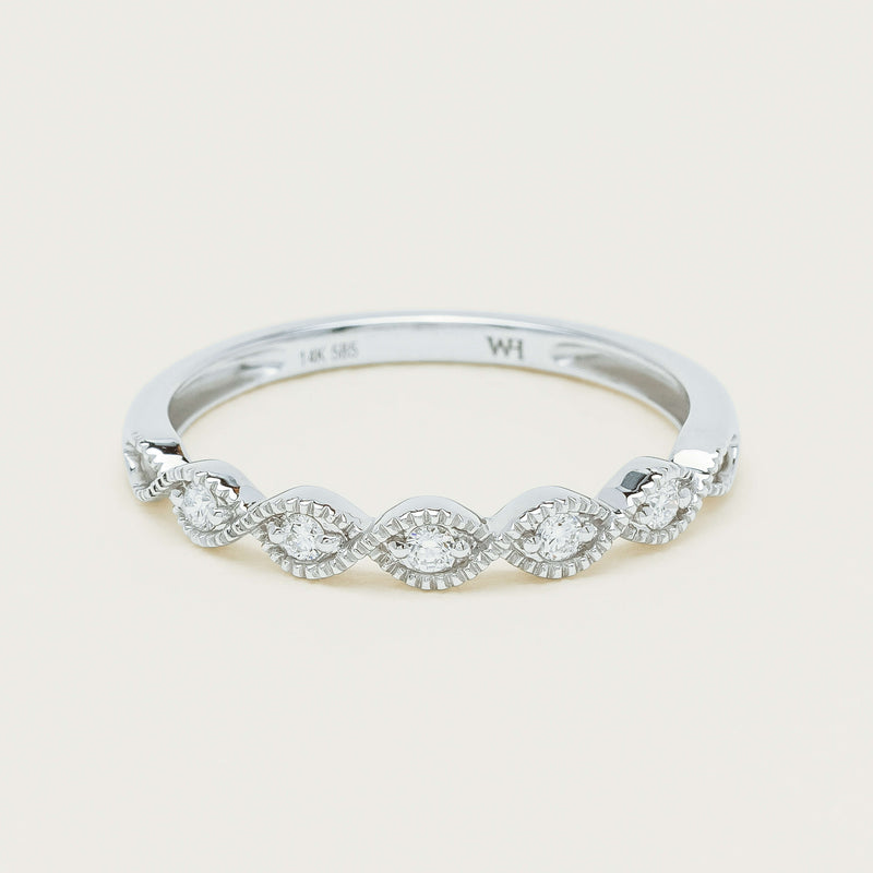 14ct White Gold Diamond Rapunzel Band - Ring - Walker & Hall