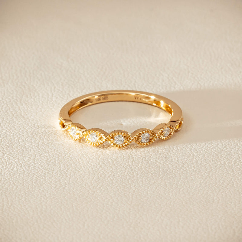 14ct Yellow Gold Diamond Rapunzel Band - Ring - Walker & Hall