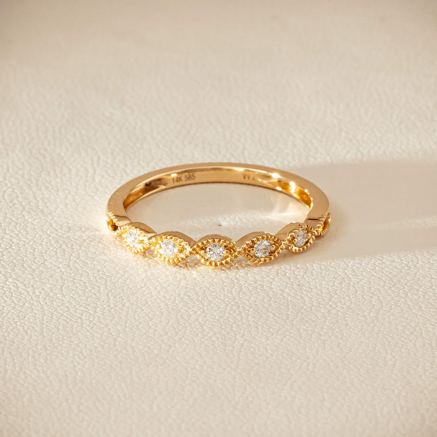 14ct Yellow Gold Diamond Rapunzel Band - Ring - Walker & Hall