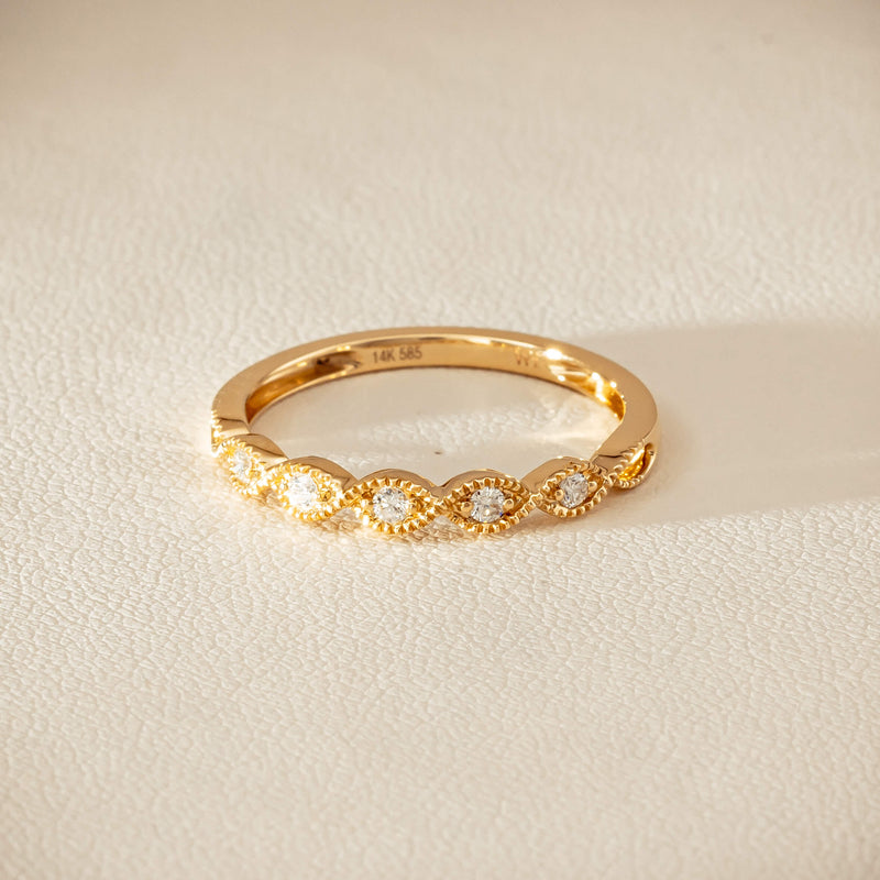 14ct Yellow Gold Diamond Rapunzel Band - Ring - Walker & Hall