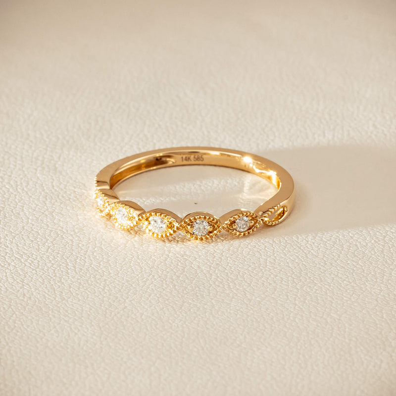 14ct Yellow Gold Diamond Rapunzel Band - Ring - Walker & Hall