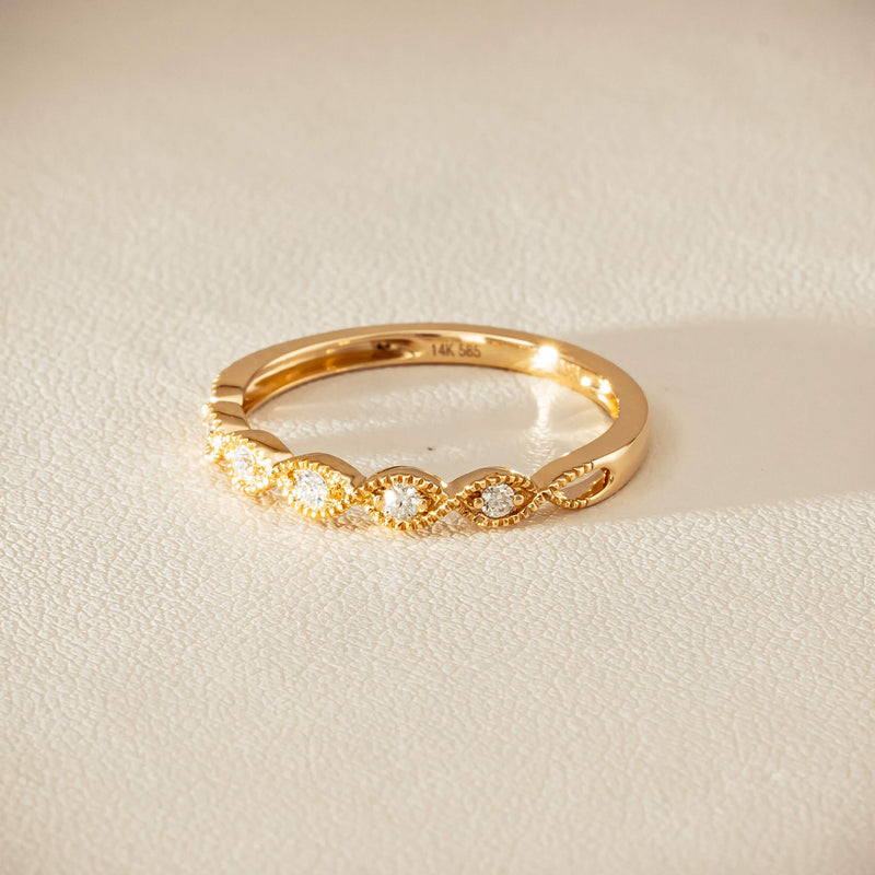14ct Yellow Gold Diamond Rapunzel Band - Ring - Walker & Hall