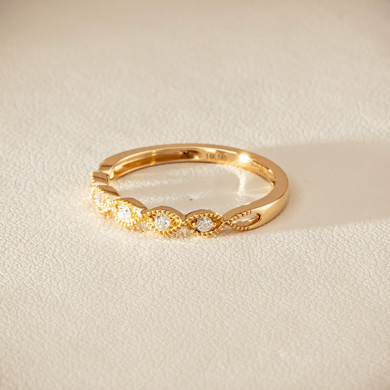 14ct Yellow Gold Diamond Rapunzel Band - Ring - Walker & Hall