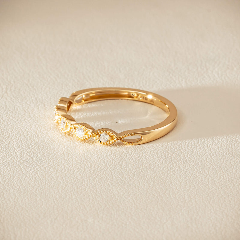 14ct Yellow Gold Diamond Rapunzel Band - Ring - Walker & Hall
