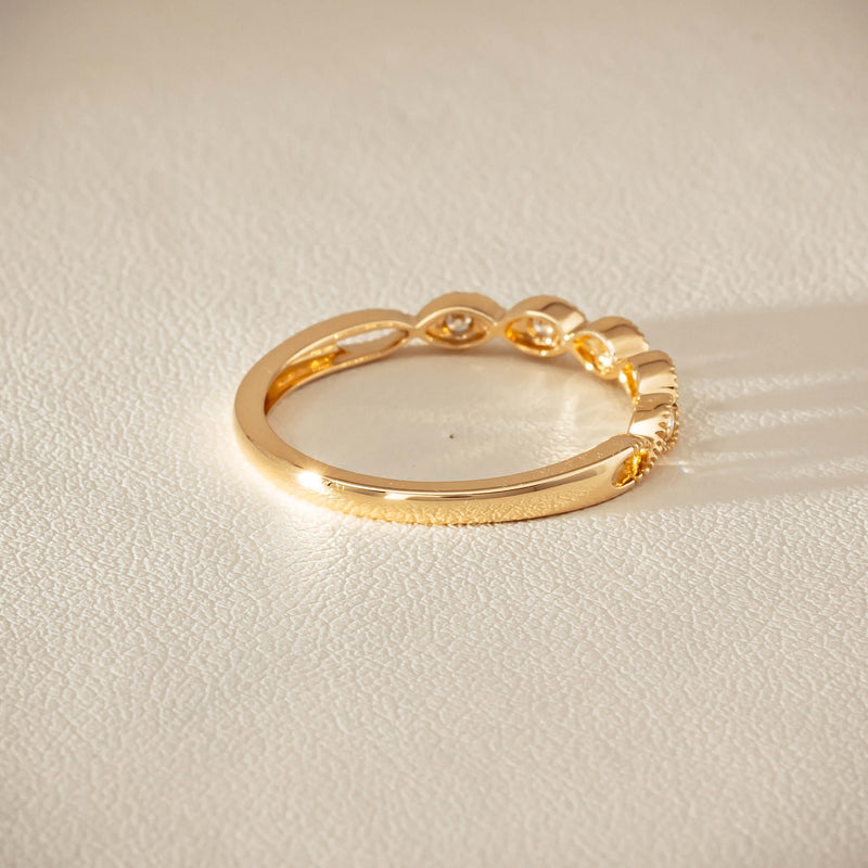 14ct Yellow Gold Diamond Rapunzel Band - Ring - Walker & Hall