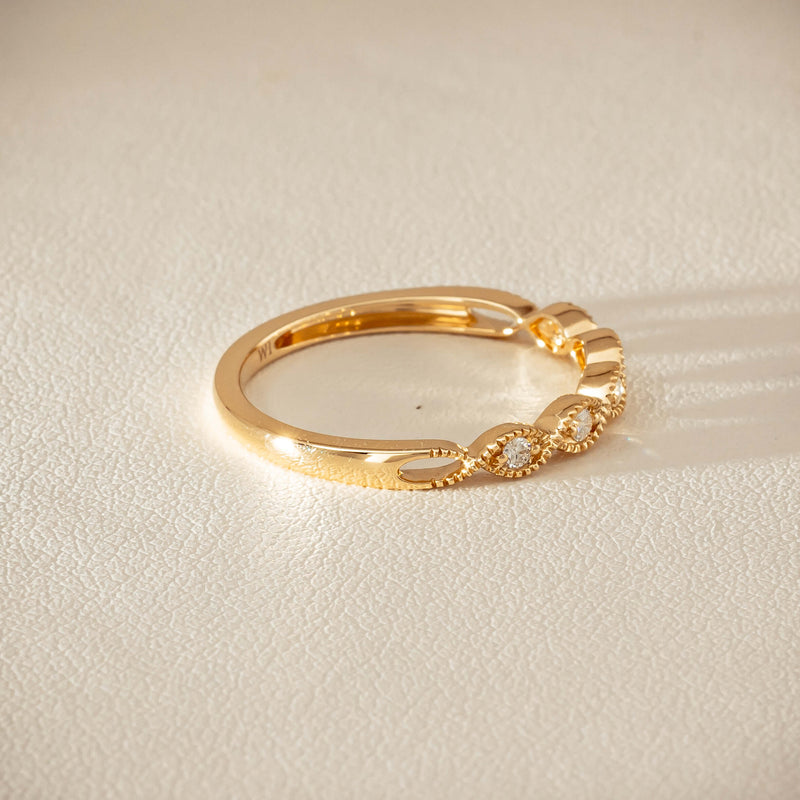 14ct Yellow Gold Diamond Rapunzel Band - Ring - Walker & Hall