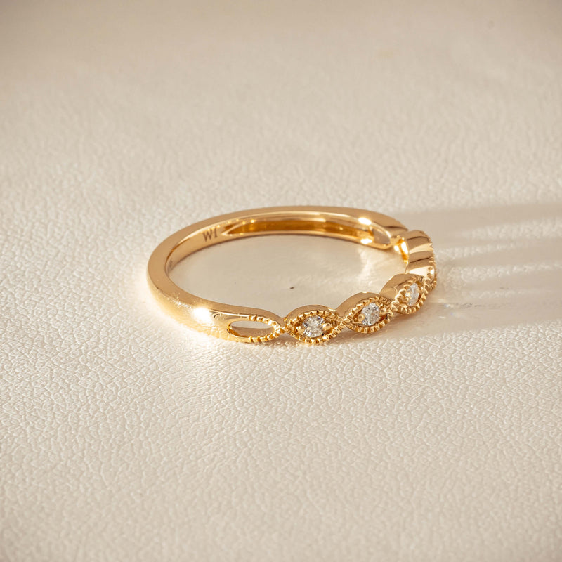 14ct Yellow Gold Diamond Rapunzel Band - Ring - Walker & Hall