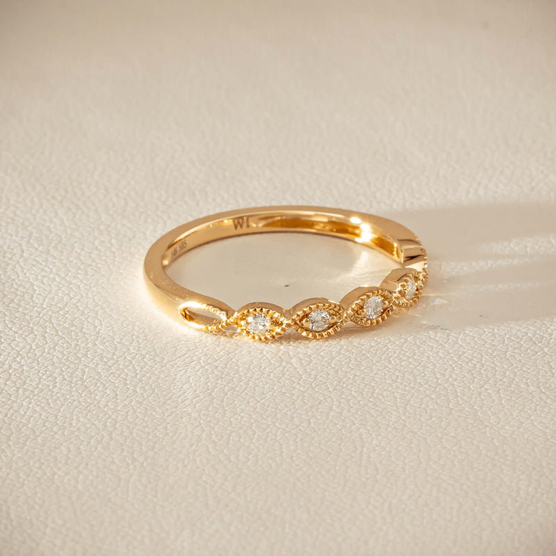14ct Yellow Gold Diamond Rapunzel Band - Ring - Walker & Hall