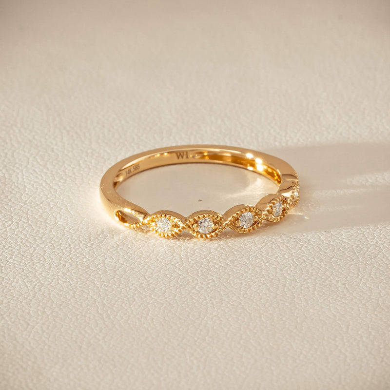 14ct Yellow Gold Diamond Rapunzel Band - Ring - Walker & Hall