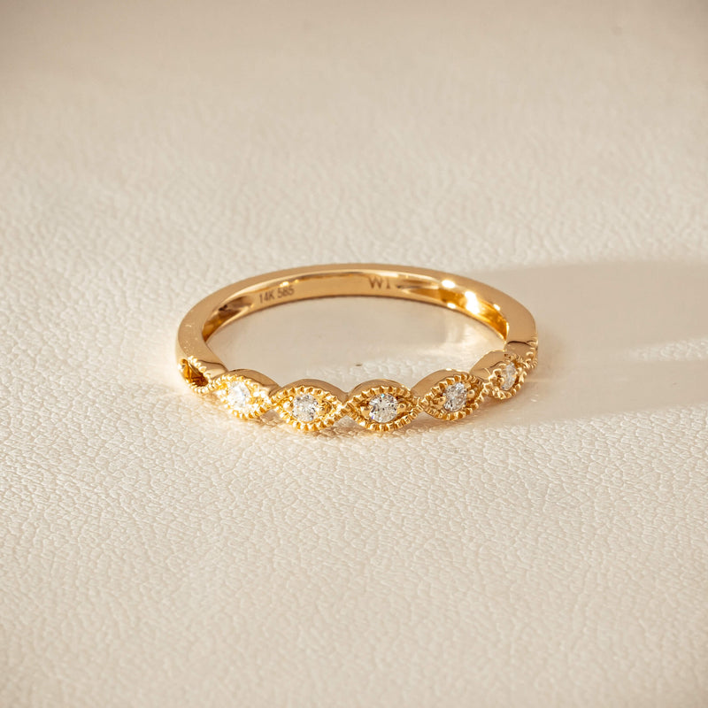 14ct Yellow Gold Diamond Rapunzel Band - Ring - Walker & Hall