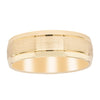 9ct Yellow Gold 7mm Patterned Band-Ring-Walker & Hall