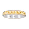 Deja Vu 18ct Bi-Tone Gold Engraved Band - Ring - Walker & Hall