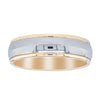 9ct Yellow & White Gold 6mm Patterned Band - Ring - Walker & Hall