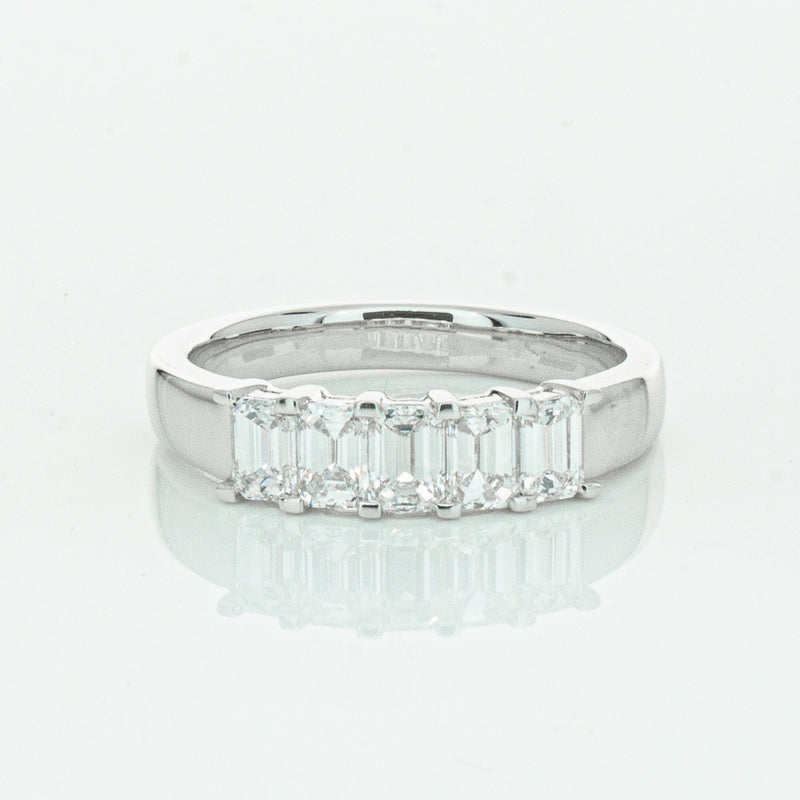 18ct White Gold Emerald Cut Diamond Asra Ring-Ring-Walker & Hall