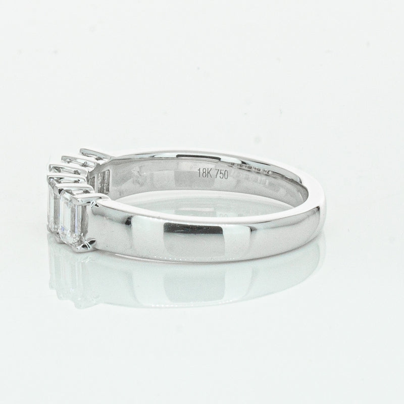 18ct White Gold Emerald Cut Diamond Asra Ring-Ring-Walker & Hall