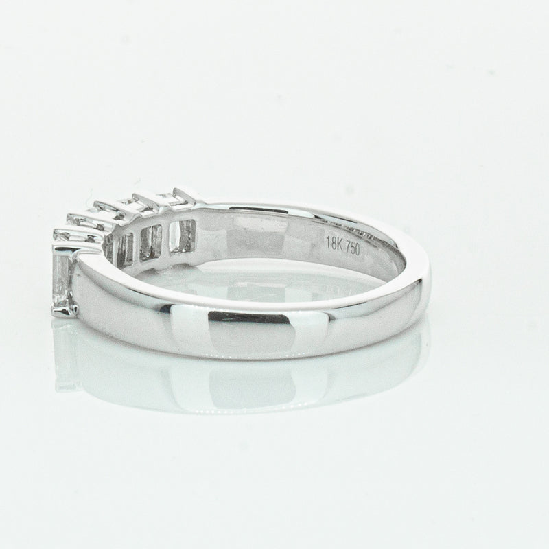 18ct White Gold Emerald Cut Diamond Asra Ring-Ring-Walker & Hall