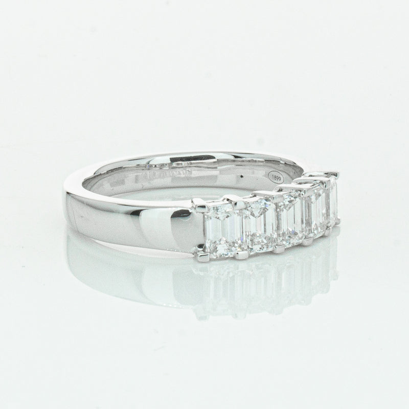 18ct White Gold Emerald Cut Diamond Asra Ring-Ring-Walker & Hall