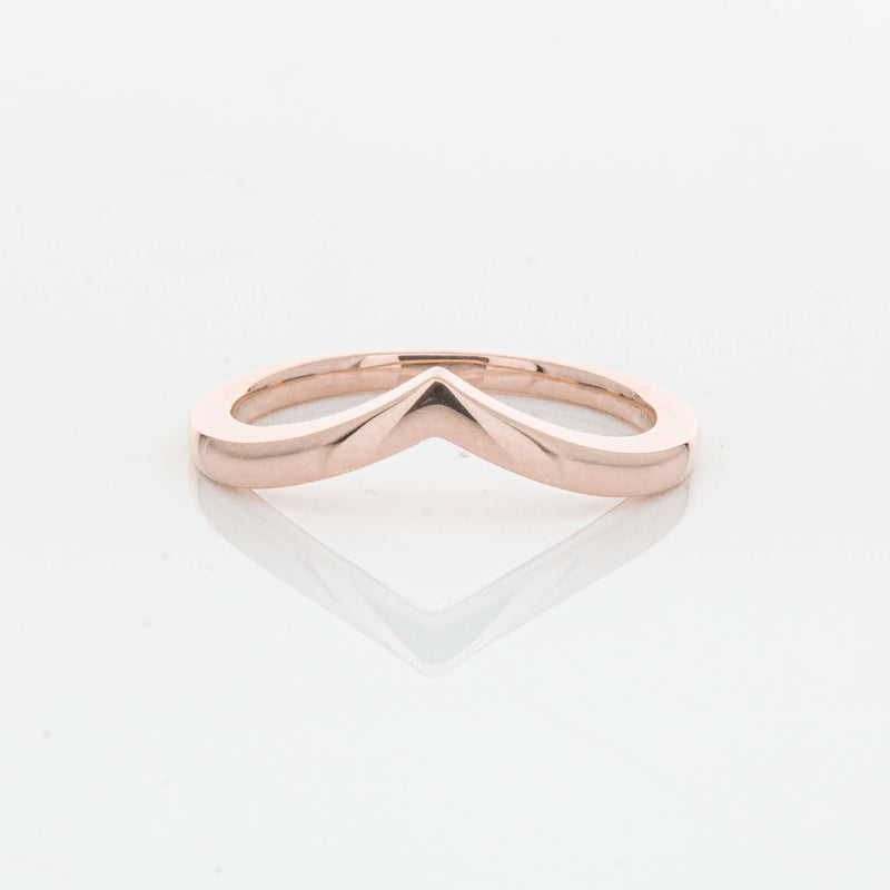 9ct Rose Gold Chevron Band-Ring-Walker & Hall