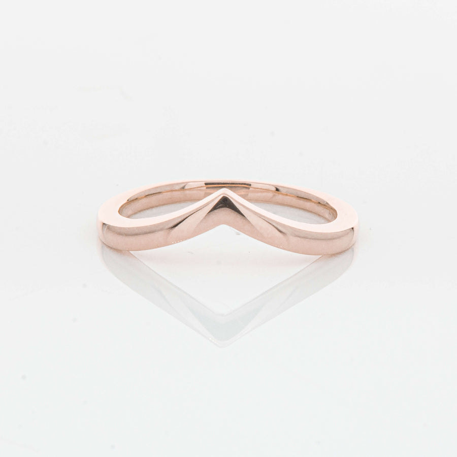 9ct Rose Gold Chevron Band-Ring-Walker & Hall