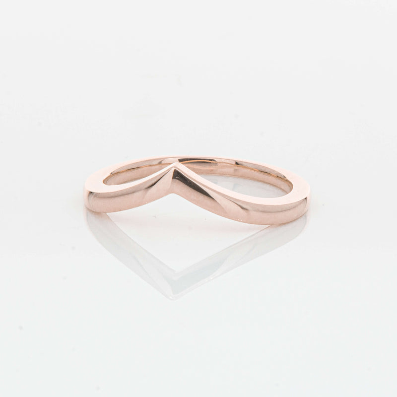 9ct Rose Gold Chevron Band-Ring-Walker & Hall