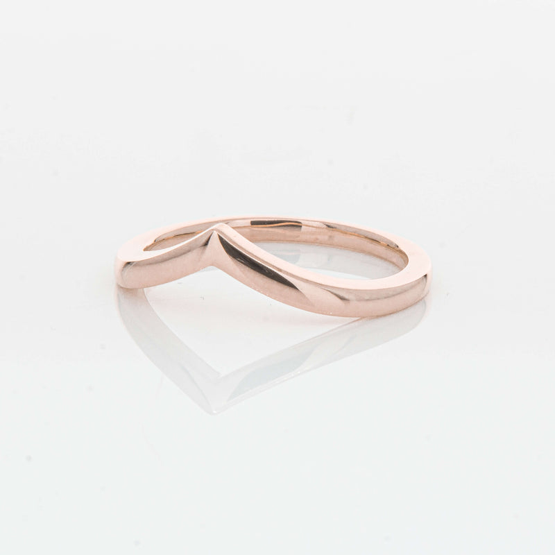 9ct Rose Gold Chevron Band-Ring-Walker & Hall