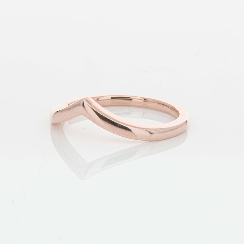 9ct Rose Gold Chevron Band-Ring-Walker & Hall