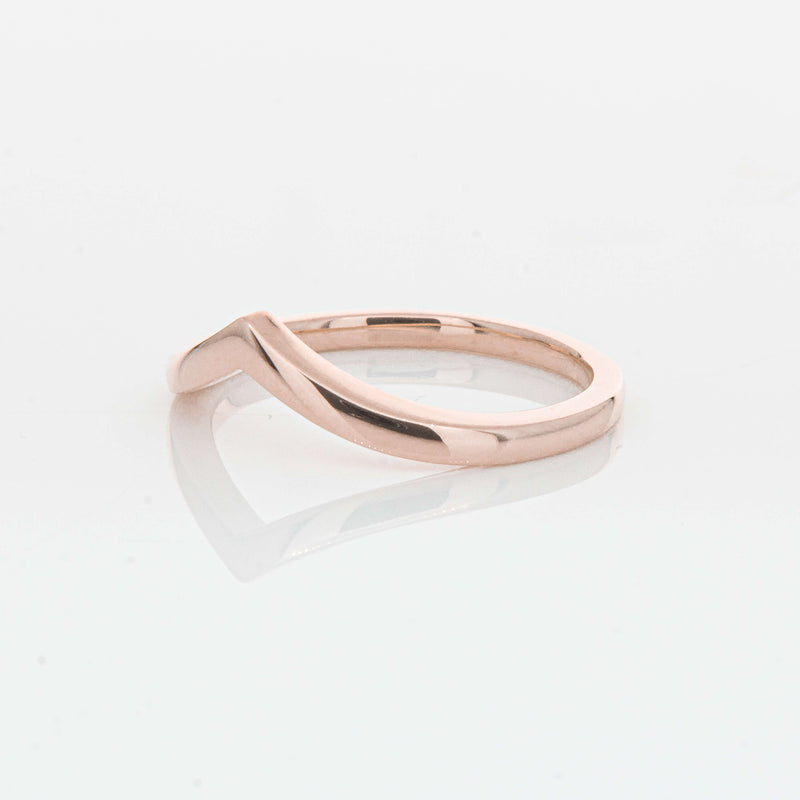 9ct Rose Gold Chevron Band-Ring-Walker & Hall