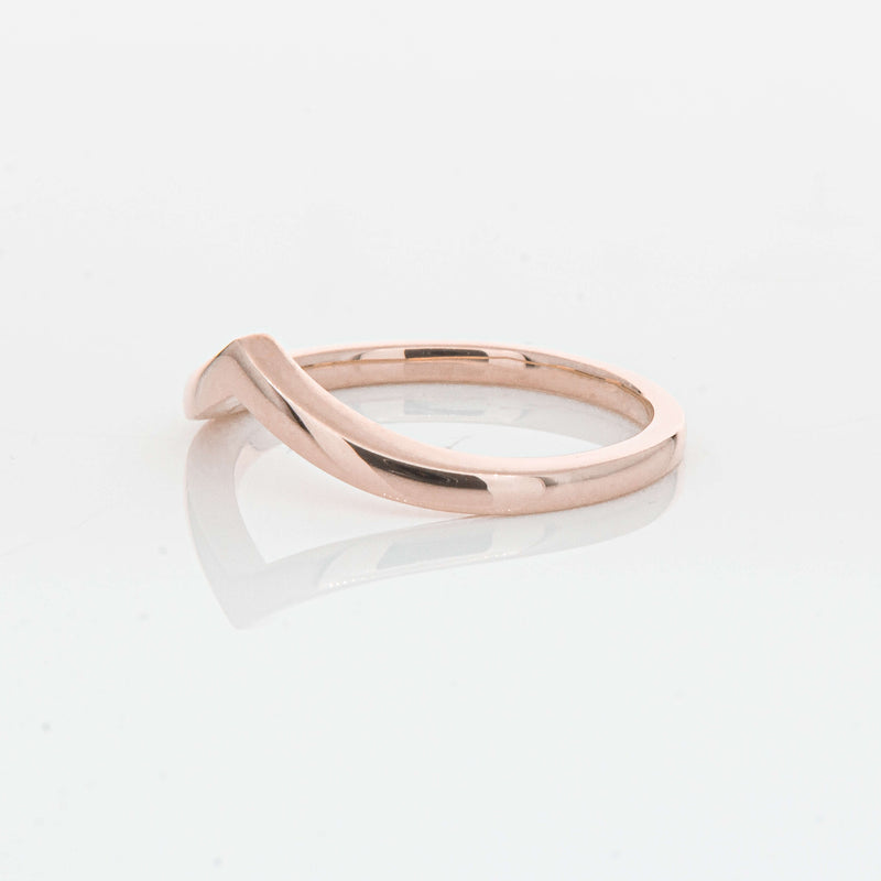 9ct Rose Gold Chevron Band-Ring-Walker & Hall