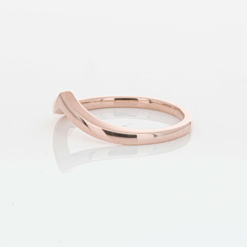 9ct Rose Gold Chevron Band-Ring-Walker & Hall