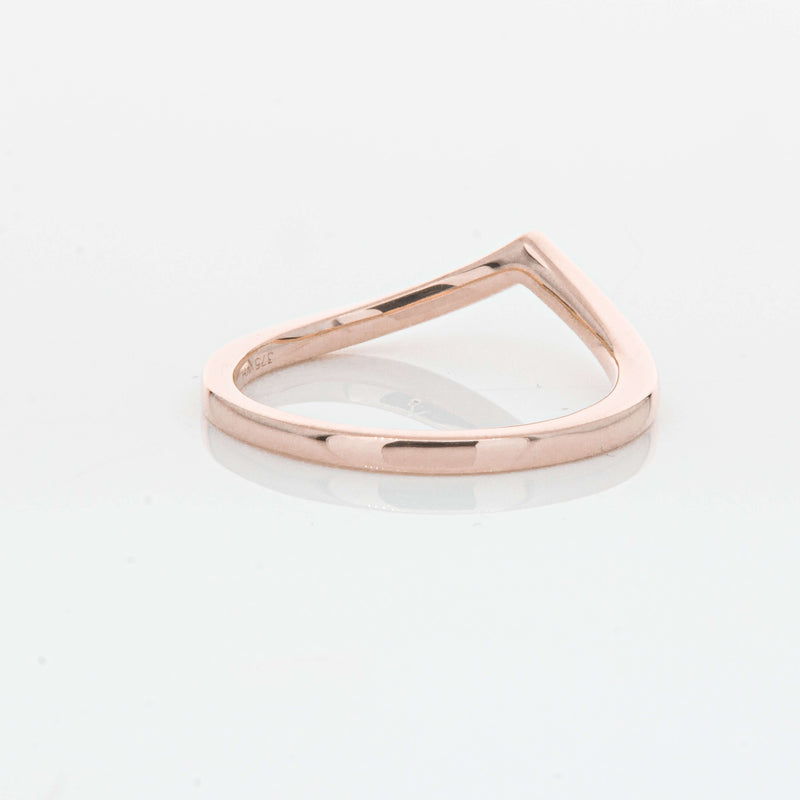 9ct Rose Gold Chevron Band-Ring-Walker & Hall