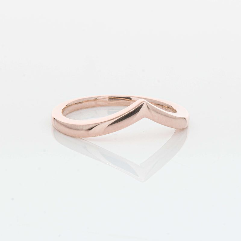 9ct Rose Gold Chevron Band-Ring-Walker & Hall