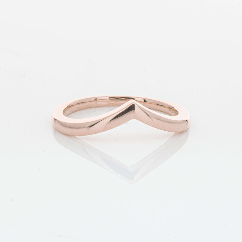 9ct Rose Gold Chevron Band-Ring-Walker & Hall