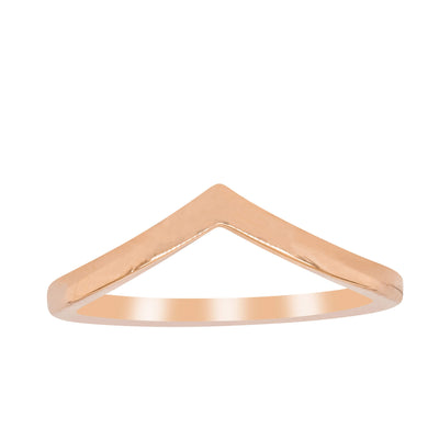 9ct Rose Gold Chevron Band-Ring-Walker & Hall