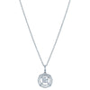 18ct White Gold Diamond Double Halo Pendant-Necklace-Walker & Hall