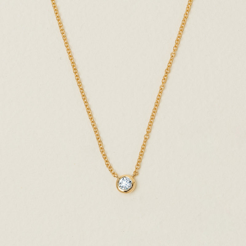 18ct Yellow Gold .18ct Diamond Natalia Pendant - Necklace - Walker & Hall