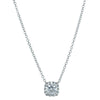 18ct White Gold .38ct Diamond Peony Pendant-Necklace-Walker & Hall