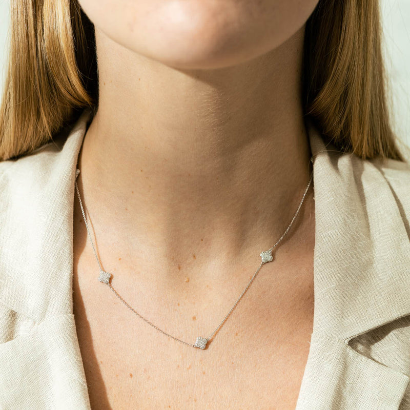 18ct White Gold Diamond Necklace-Necklace-Walker & Hall