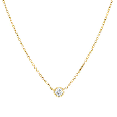 18ct Yellow Gold .21ct Diamond Natalia Pendant-Necklace-Walker & Hall