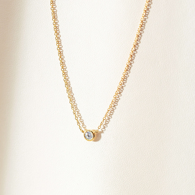 18ct Yellow Gold .21ct Diamond Natalia Pendant-Necklace-Walker & Hall