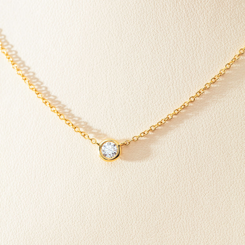 18ct Yellow Gold .21ct Diamond Natalia Pendant-Necklace-Walker & Hall