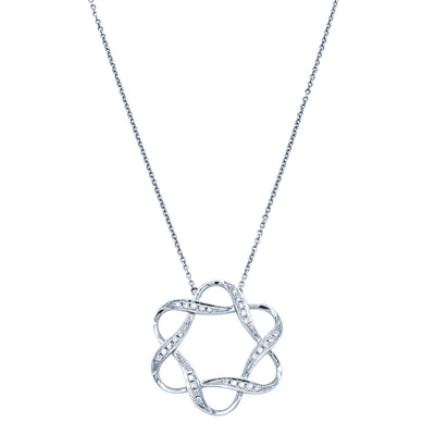 18ct White Gold Diamond Celestial Star Pendant-Necklace-Walker & Hall