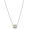 18ct White & Yellow Gold .59ct Diamond Halo Pendant-Necklace-Walker & Hall