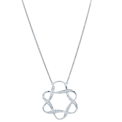 18ct White Gold .22ct Diamond Celestial Star Pendant-Necklace-Walker & Hall