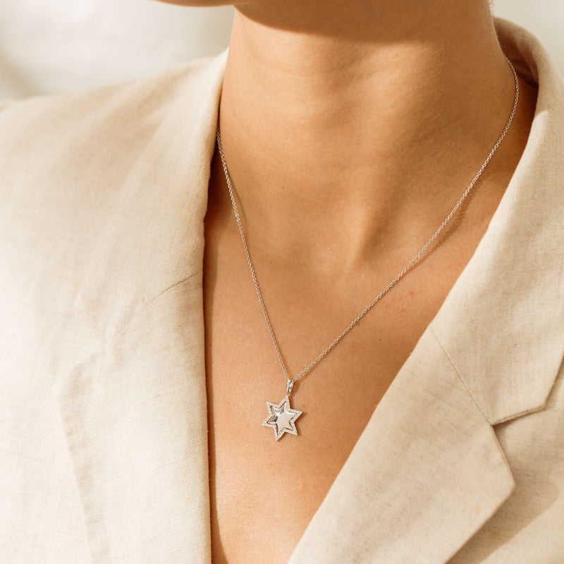 18ct White Gold .25ct Diamond Selena Necklace-Necklace-Walker & Hall