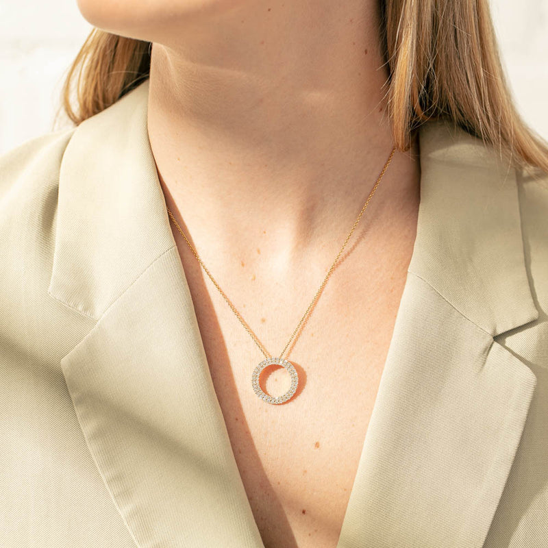 18ct Yellow Gold 1.10ct Diamond Apollo Necklace-Necklace-Walker & Hall