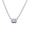 18ct White Gold .31ct Radiant Cut Diamond Natalia Pendant-Necklace-Walker & Hall